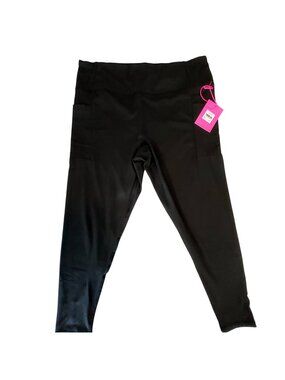 Juicy Couture Sport Womens Black XL Leggings- Rhinestone Detail Moisture-Wicking